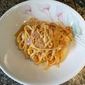 HIORIの料理☆'s cooksnap of when they made 絶品！キムチとベーコンのクリームパスタ.