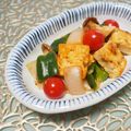 バカリャウ's cooksnap of when they made 豆腐と野菜のピリ辛トマトソース炒め.