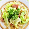 kose's cooksnap of when they made キャベツウインナーパスタ.