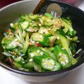卯月のうさぎ２０１４'s cooksnap of when they made キュウリとオクラと茗荷のウマウマ梅サラダ.
