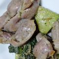 cyobindish's cooksnap of when they made 砂肝と春菊のにんにく炒め.