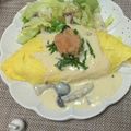 あずにゃんちゅー's cooksnap of when they made 絶品♡明太子クリームオムライス.