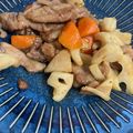クック88L32D☆'s cooksnap of when they made 豚こまとレンコンの甘辛焼き.