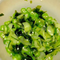 ピョンちゃん★'s cooksnap of when they made きゅうりとおくらとわかめの酢の物.