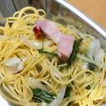 夕飯は６時です's cooksnap of when they made ベーコンと玉ねぎのペペロンチーノ.