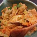 まままるきち's cooksnap of when they made 鶏むね肉とキャベツのキムチーズ丼.