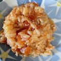 ものぐさtakky's cooksnap of when they made 炊飯器で炊くだけ！トマト缶でチキンライス.