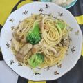 mmameco's cooksnap of when they made ふっくら牡蠣ときのこのペペロンチーノ♪.