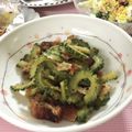 フジぽん's cooksnap of when they made ゴーヤと焼き揚げ入り甘酢タレ和え.