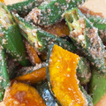 miumini's cooksnap of when they made オクラとかぼちゃの胡麻和え.