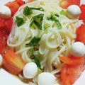 ののひと's cooksnap of when they made ひとくちモッツァレラとトマトのそうめん.
