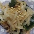 緑の人魚's cooksnap of when they made mもやしとわかめとツナのポン酢和え.
