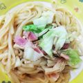 さおりらっくま's cooksnap of when they made ベーコンとしめじバター焼きうどん.