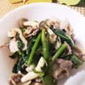 ゆるмαмα's cooksnap of when they made 空芯菜と豚バラとしめじ♡中華風炒め.