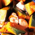 ｷｮﾛﾏﾏちゃん's cooksnap of when they made かぼちゃとむね肉の甘酢味噌焼き.