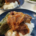 ｸﾏﾘｴ's cooksnap of when they made カレーシチュー用牛肉と宮だれでステーキ丼.