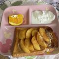 クック49L4Ho☆'s cooksnap of when they made 桃とピーナッツバターのシナモントースト♪.