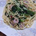 もかもかと's cooksnap of when they made 簡単ほうれん草とウインナーのパスタ.