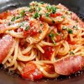 yumelon88's cooksnap of when they made ☆ワンパン！お手軽トマトパスタ.