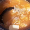 料理苦手mama's cooksnap of when they made キムチの素で簡単★スンドゥブ風スープ.