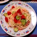 らみねす's cooksnap of when they made 野菜たっぷり♪たらこの和風冷製パスタ.