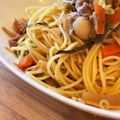 chii198's cooksnap of when they made キムチ鍋の残りで★パスタ.