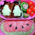 クックS2N1B2☆'s cooksnap of when they made デコふりで簡単夏のスイカ キャラ弁.