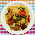 チェックのミニくま's cooksnap of when they made 焼きそばにはミニトマト☆.