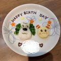 えーみ1716's cooksnap of when they made ワンワン うーたん １歳 誕生日プレート.
