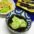 にきけん's cooksnap of when they made きゅうりと市販のもずく酢の和え物.
