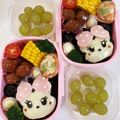 ＊choco＊'s cooksnap of when they made キャラ弁★簡単ミニーおにぎりお弁当.