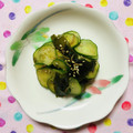 チェックのミニくま's cooksnap of when they made きゅうりとわかめの酢の物♥.