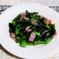 nana_tenjo's cooksnap of when they made つるむらさきベーコン炒め.