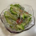 papikun's cooksnap of when they made ✿しらすとキュウリの明太子和え✿.