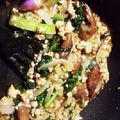 クックEY4IST☆'s cooksnap of when they made 夕食に♪鶏ミンチとつるむらさきの味噌炒め.