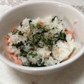 明日の風☆'s cooksnap of when they made 焼鮭と大葉の混ぜご飯.