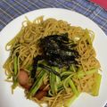 クック49L4Ho☆'s cooksnap of when they made ソーセージとほうれん草の和風パスタ.