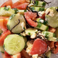ミミコ＆キンジ's cooksnap of when they made チーズとトマトときゅうりの塩こんぶ和え.