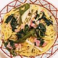 亜矢佳's cooksnap of when they made 空芯菜とベーコンのオイルソースパスタ♪.