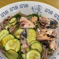 drivehome's cooksnap of when they made お昼ご飯に！ズッキーニと鯖缶の冷やしそば.