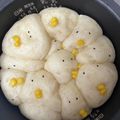 クック0HFIMK☆'s cooksnap of when they made 炊飯器で簡単(•8•)ひよこちぎりパン.