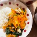 あたむ❤189's cooksnap of when they made 老化防止★にんじんとほうれん草の鶏肉炒め.