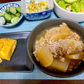 ˚♡'s cooksnap of when they made 大根とひき肉で♪簡単とろ〜り煮物.