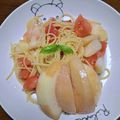 りー君グランマ's cooksnap of when they made 桃とトマトの冷製パスタ.