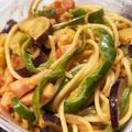 かとめさん's cooksnap of when they made なすとピーマンとベーコンの簡単パスタ☆.