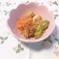 yesmama's cooksnap of when they made 万願寺唐辛子と厚揚げ・もやしの土佐煮♪.