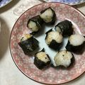 明日の風☆'s cooksnap of when they made 幼児食 簡単のり巻きdeお花♪.
