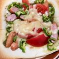 ほもい's cooksnap of when they made 春巻きの皮でクリスピーピザ✨.