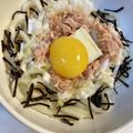 yu🐓's cooksnap of when they made ツナ缶と塩昆布の釜玉バターうどん.