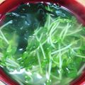 Emihann's cooksnap of when they made すぐ出来る豆苗とわかめのスープ.